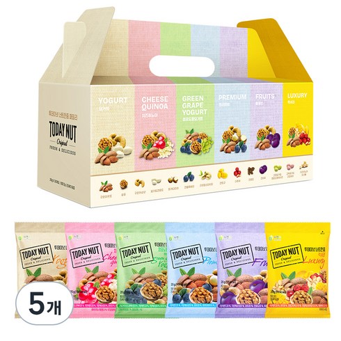 투데이넛 너트한줌 패밀리 견과 6종 선물세트 600g, 5세트
