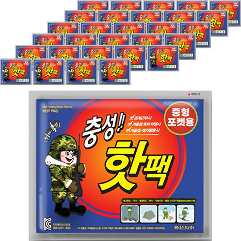 충성 포켓용 핫팩 중형 100g, 100개