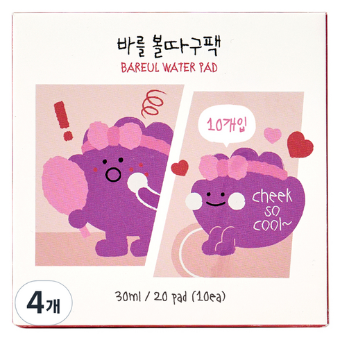 FRANKLIIN 유아용 바를 볼따구팩 워터패드 10p, 30ml, 4개