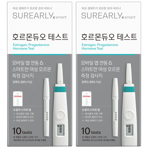 슈얼리 스마트 호르몬듀오 테스트 스틱 Surearly SMART, 2개, 10개입