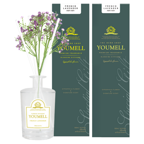 유멜 안개꽃 디퓨저, 프렌치라벤더, 500ml, 2개