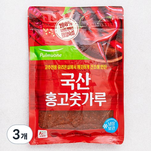풀무원 국산 홍 고춧가루 (냉장), 200g, 3개