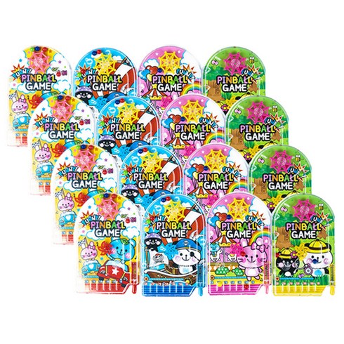 쥬크박스 퍼니 핀볼게임 파랑 4p + 초록 4p + 분홍 4p + 노랑 4p, 혼합색상, 1세트