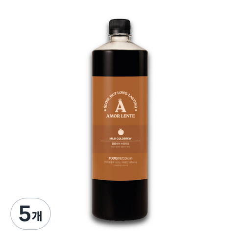 아몰렌떼 콜드브루 원액 콜롬비아 수프리모 더치커피, 1L, 5개, 1개입