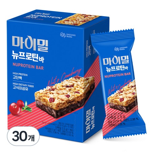 마이밀 정품 뉴프로틴바, 252g, 30개