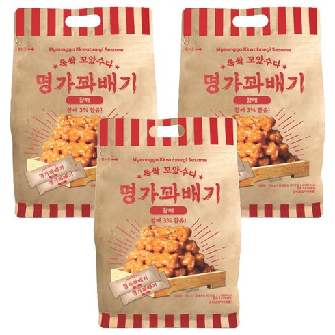 명가꽈배기 참깨, 500g, 3개