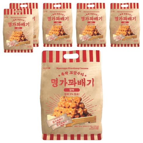 명가꽈배기 참깨, 500g, 6개