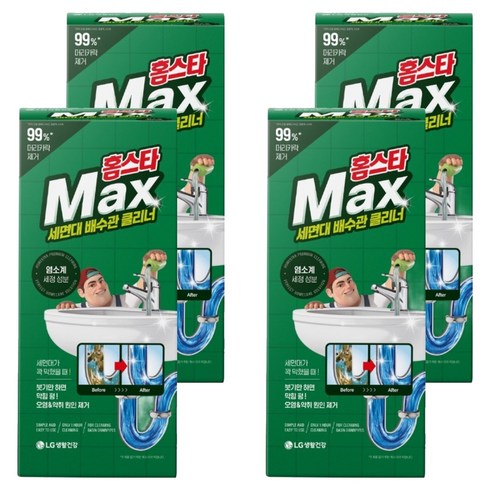홈스타 맥스 세면대 배수관 클리너, 230ml, 4개