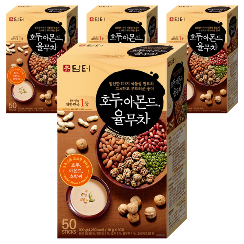 담터 호두 아몬드 율무차, 18g, 50개입, 4개