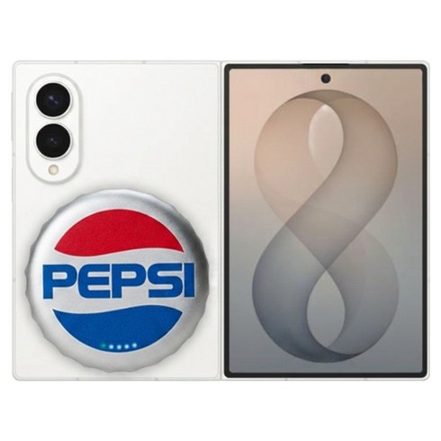 펩시 병뚜껑 마그네틱 맥세이프 호환 2 in 1 유무선 보조배터리 4000mAh C타입, 레드 + 블루, PEP-MSCC01
