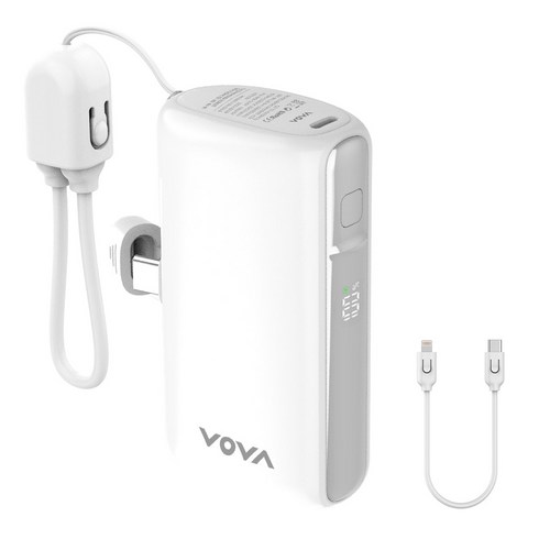 보바 그립 미니 도킹형 고속충전 보조배터리 10000mAh, VA-116, 화이트