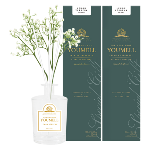 유멜 안개꽃 디퓨저, 레몬버베나, 500ml, 2개