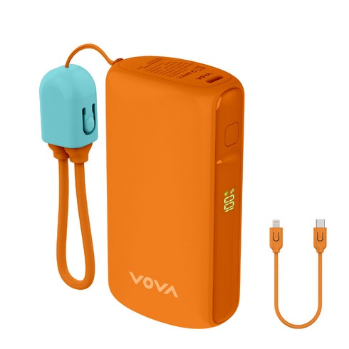 보바 그립 미니 고속충전 보조배터리 빠니보틀에디션 10000mAh, VA-115, 오렌지