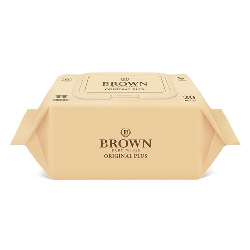 브라운 오리지널 플러스 물티슈 휴대용 캡형, 55g, 20매, 1개