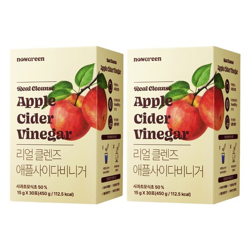 나우그린 정품 리얼 클렌즈 애플사이다비니거 30p, 450g, 2개