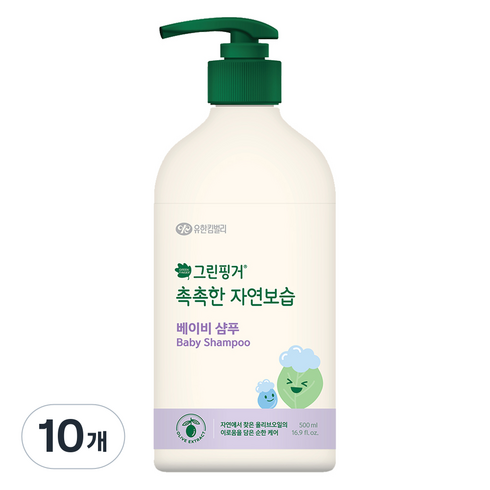 그린핑거 촉촉한 자연보습 베이비 샴푸, 500ml, 10개