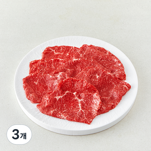 한우 무항생제 1등급 정육 불고기용 (냉장), 300g, 3개