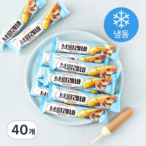빙그레 브륄레바 커스터드 아이스크림 (냉동), 40개, 1개입, 70ml