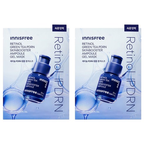 이니스프리 레티놀 그린티 PDRN 스킨부스터 앰플 겔 마스크 25ml, 1개입, 2개