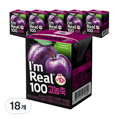 풀무원 아임리얼 100 고농축 푸룬, 120ml, 18개
