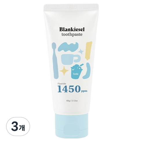 블랑키즐 유아용 1450 고불소 치약 소다향, 60g, 1개입, 3개