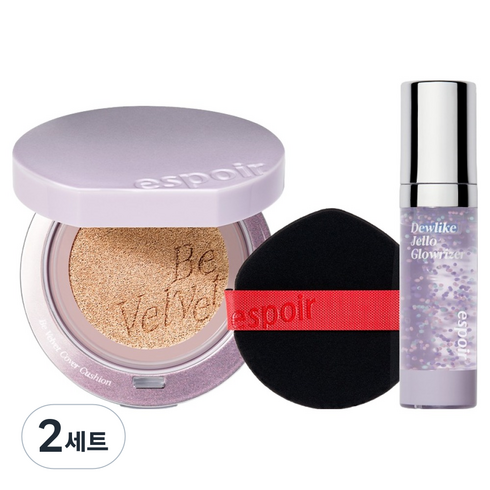 에스쁘아 비벨벳 커버 쿠션 갤럭시 빔 컬렉션 13g, 21호아이보리, 2세트