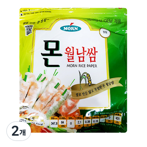 몬 월남쌈 원형 라이스페이퍼, 200g, 2개