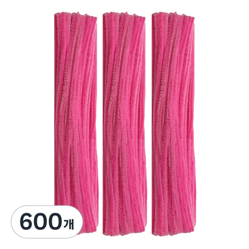 만들하비 칼라 색상 가는 털모루 철사, 로즈레드, 600개