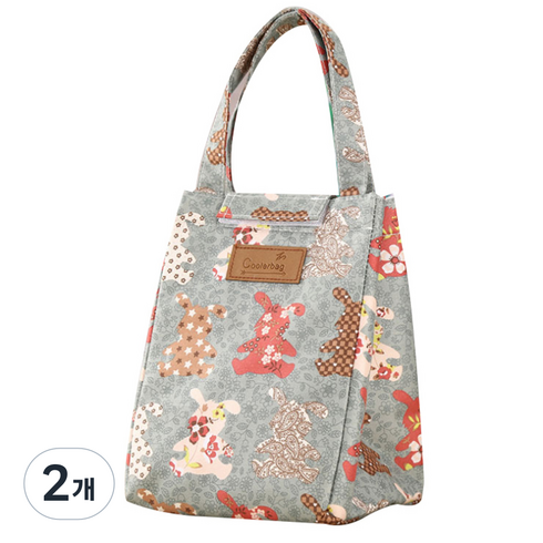 보온보냉 쿨러백, 토끼블루, 2개