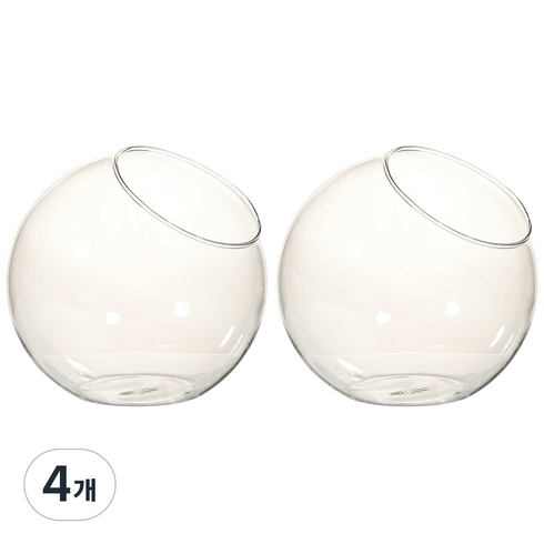 테라리움 만들기 젤캔들 원형볼 유리 화분 15cm, 4개