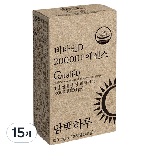 담백하루 비타민D 2000IU 에센스 3.9g, 30정, 15개