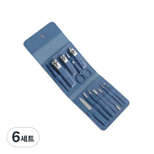 제이 가정용 손톱 손질 세트, 블루, 6세트