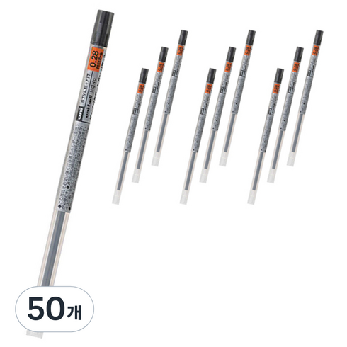 스타일핏 젤잉크 리필심 0.28mm UMR-109, 블랙, 50개