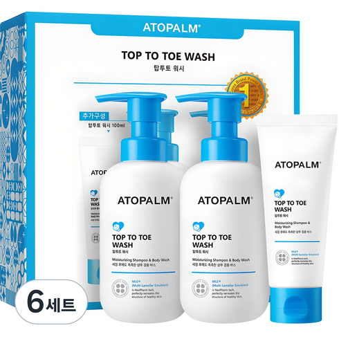 아토팜 유아 탑투토 워시 300ml 2p + 100ml 기획세트, 6세트