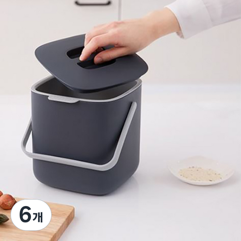 리템 국산 음식물 쓰레기통 53200, 다크그레이, 6개