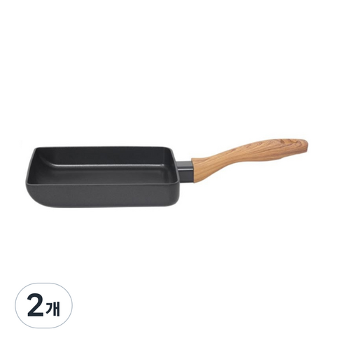 벨라쿠진 인덕션 우드패턴 사각 계란말이팬, 18cm, 2개