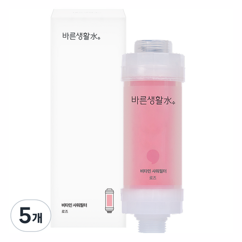 바른생활수 비타민 샤워필터, 5개, 로즈