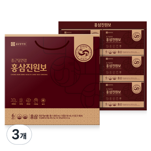 종근당건강 홍삼진원보 30p + 쇼핑백, 1.5L, 3개