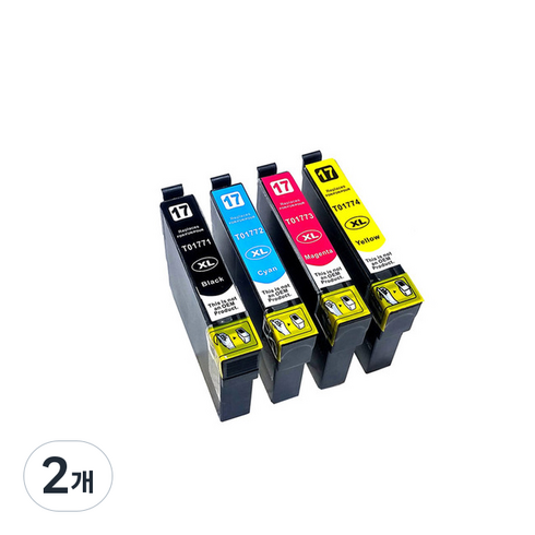 토너피아 엡손 호환잉크 4종 세트 T177, 검정, 빨강, 파랑, 노랑, 2개