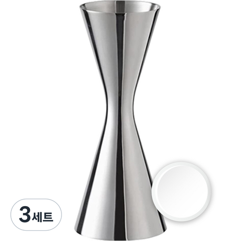 칼딘 더블 사이드 홈텐딩 칵테일 지거 60/90ml + 버블 클리너 세트, 3세트, 실버 베이직