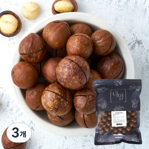 다맘 껍질 마카다미아, 3개, 1kg