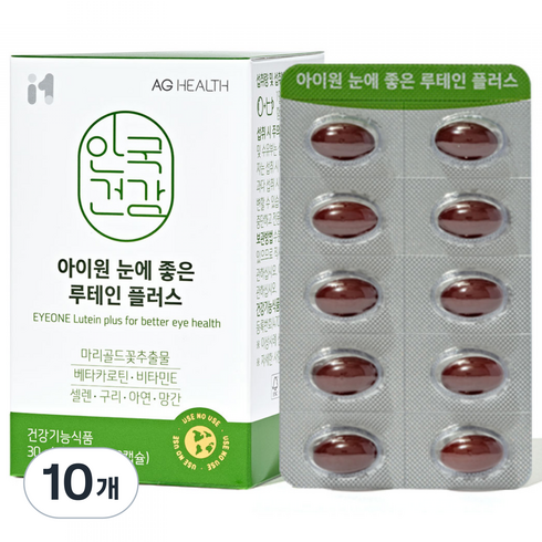 아이원 눈에 좋은 루테인 플러스, 60정, 30g, 10개