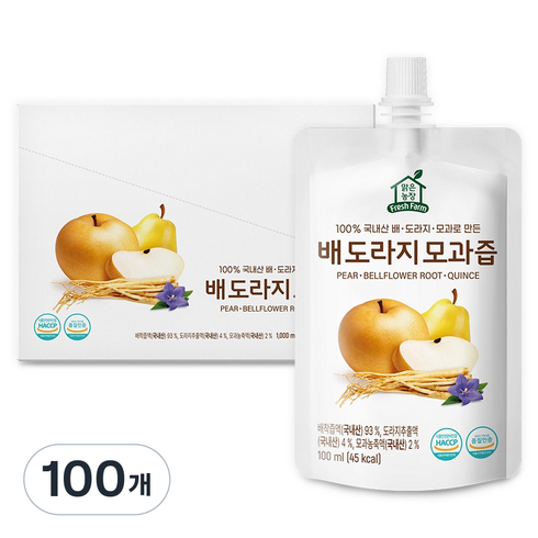 맑은농장 배도라지즙, 100개, 100ml