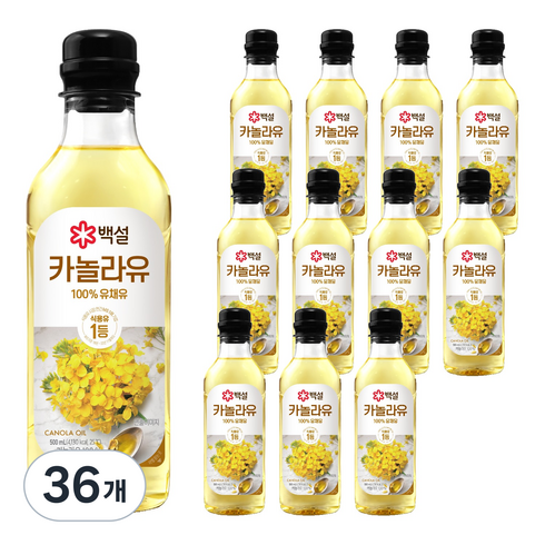 백설 카놀라유, 500ml, 36개