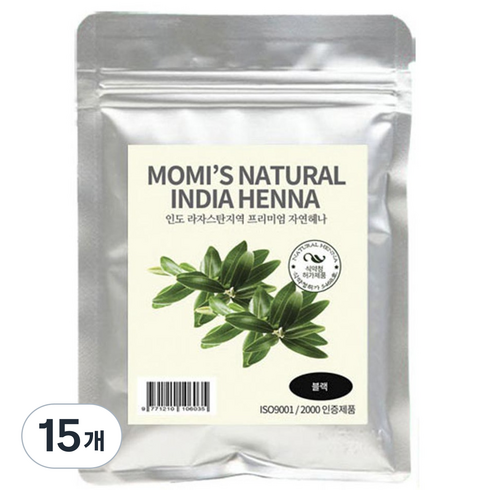 모미스 네츄럴 인디아 헤나 100g, 케미컬블랙, 15개