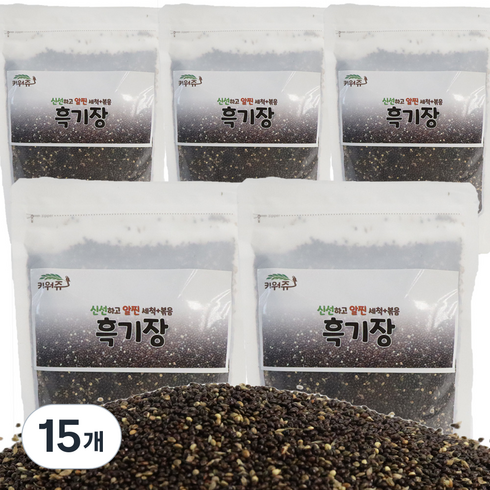 키워쥬 소동물 프리미엄 세척 볶음 개별 알곡 흑기장, 500g, 15개