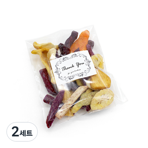 접착식 opp 포장 봉투 100p + 땡큐 감사 스티커 100p, 2세트