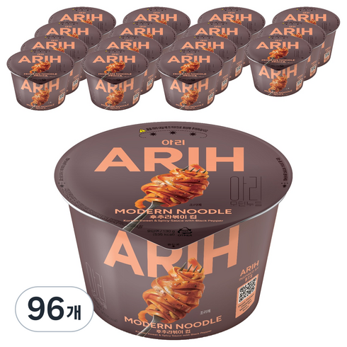 팔도 아리 모던누들 후추라볶이 컵 130g, 96개