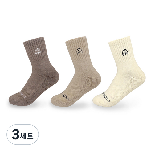 까스텔바작 컬러 자수 쿠션 양말 3족 세트 CSW-191, TYPE C, 3세트