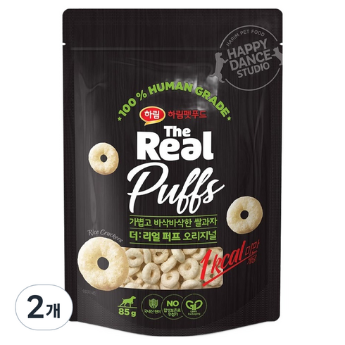 하림펫푸드더리얼 강아지 퍼프 쌀과자, 오리지널, 85g, 2개